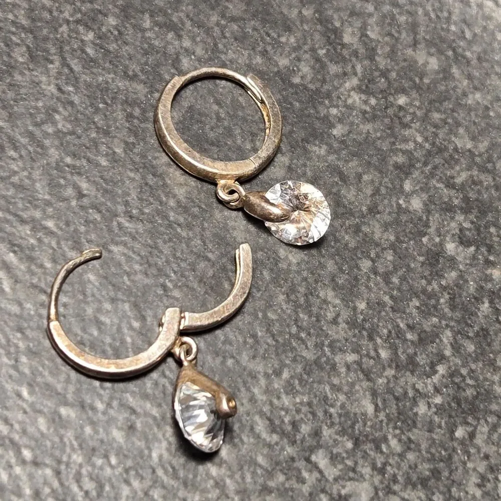 Sparkly Hoops Sterling Silver Earrings